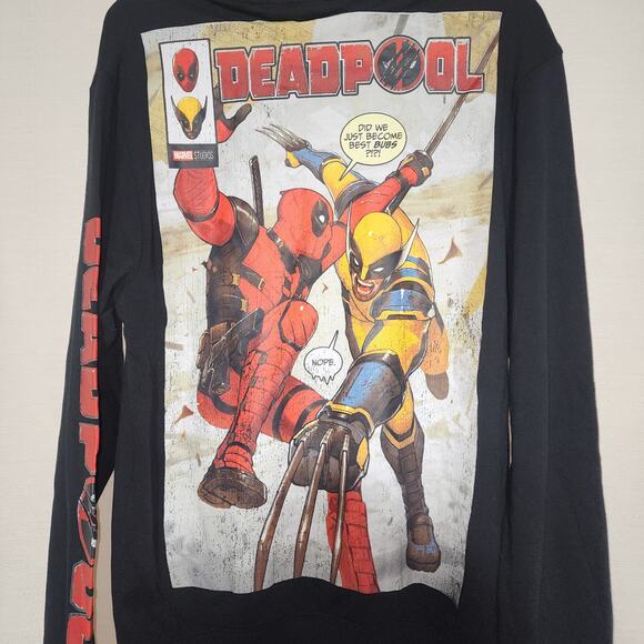 Deadpool and wolverine men's black hoodie Size small - Picture 2 of 7